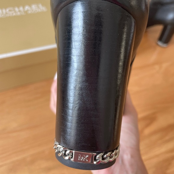 High Knee Leather Boots 9.5 - for skinny legs - Picture 9 of 15